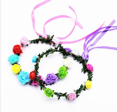 Китай Foam Wreath Light Luminous Glow Flower Wreath Flower Headband Garland Flower Garland Headpiece Floral Headpiece продается