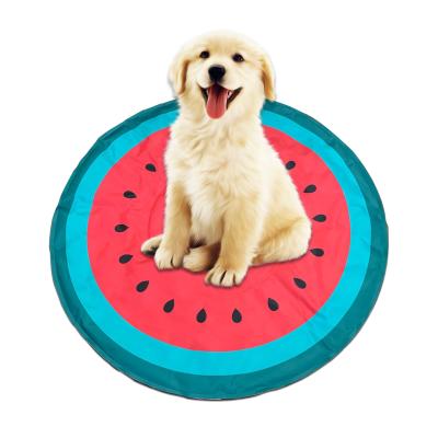 China Pet Fruit Pattern Cooling Ice Cooling Mat For Dogs And Cats Around The Dog Cool Watermelon Protective Pet Summer Freeze Cooling Pads for sale