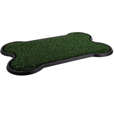 China Viable Bone Shape Synthetic Grass Dog Pee Potty Pad Holder Reusable Pet Potty Trainer For Dogs for sale