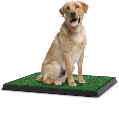 China Sustainable Indoor and Outdoor Dog Toilet Grass Tray Pet Dog Pee Potty Trainer Pad Holder Pet 3 Layers Grass Lawn Toilet for sale