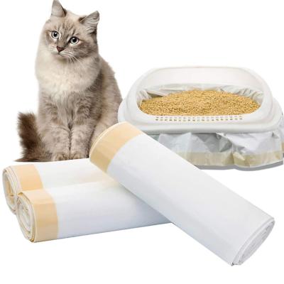 China Durable Garbage Pan Bags Cat Waste Litter Drawstring Viable Cat Litter Waste Bag Hot Sale Large Garbage Bags For Cats 15 Pcs for sale