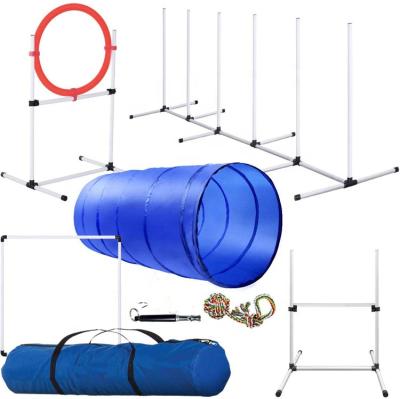 China Viable Indoor And Outdoor Dog Agility Obstacle Training Equipment Set Adjustable Jumping Obstacle Dog Tunnel Set for sale