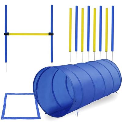 China Viable Dog Agility Tunnel Equipments Pet Obstacle Agility Training Starter Kit For Dogs 4 Sets for sale