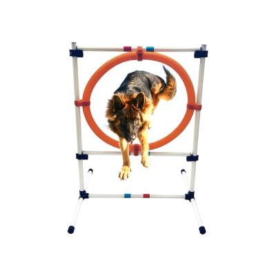 China Outdoor And Indoor Pet Dog Agility Equipment Dog Sustainable Jumping Hoop Height Adjustable Dog Jump Ring for sale