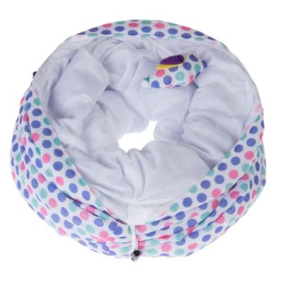 China Custom Print Viable Collapsible Cat Tunnel Pet Crinkle Tunnel Tube with Peehole and Catnip Large Pop Up Cat Toy Tent for sale