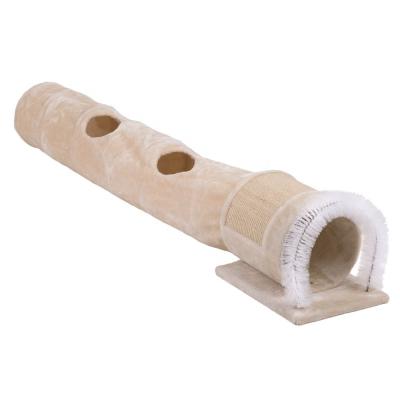 China 3 viable in 1collapsible cat tunnel with brush and scratch sisal mat and plush tunnel for sale