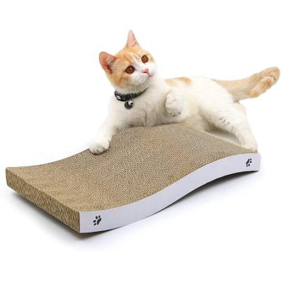 China Viable Design Cat Scratching Pad Durable Reversible Wave Shape Protective Cat Scratcher Cardboard Cat Scratch for sale