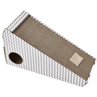 China Cardboard Cat Scratcher Foldable Cat Scratcher Ramp Sustainable Cat Scratching Box Cardboard Slope Cardboard Cat Scratching Box for sale