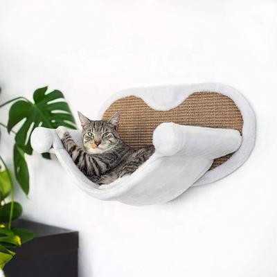 China Viable Wood Cat Scratcher Shelf Wall Mounting Wall Mounted Cat Hammock Bed from Cat Wooden Wall Shelf Bed for sale