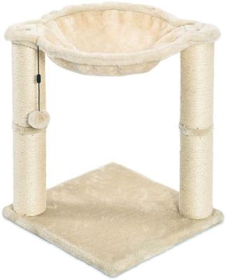 China High Quality Wood Sustainable Cat Condo Tree Tower with Hammock Bed and Scratch Post for sale