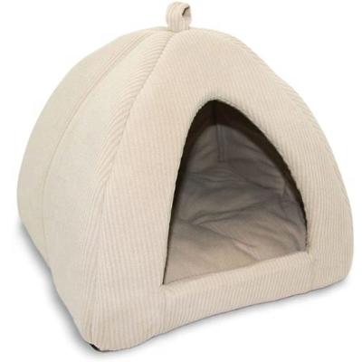 China Soft Pet Tent Heating Bed for Dog and Cat 2 in 1 Convertible Cat Tent Cave Pet Self-Warming Cuddle Bed for sale