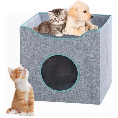 China Wholesale Breathable Cat Condo Cat Cube House Foldable Kitten Home House Factory for sale