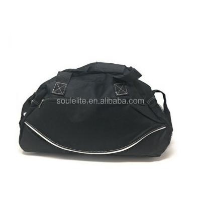 China Wholesale Black Multi Storage Gym Duffel Bag With Logo Big Outside Zipper Pocket Waterproof Sports 600D Polyester Handbag Training Bag for sale