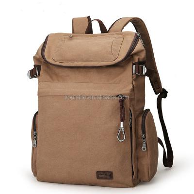 China Vintage sports gym bag young man khaki school backpacks new fashion stylish color canvas expensive bag for sale