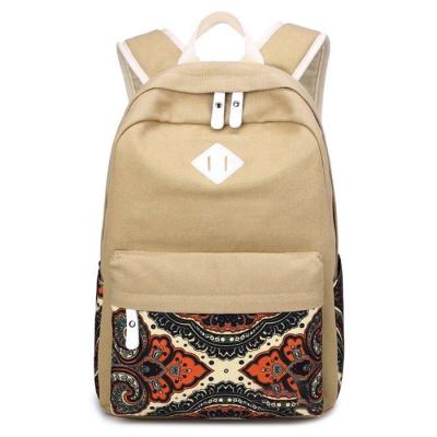 China Other Latest Fashion School Bag Plain Design And Printing Canvas Backpack Cheap School Satchels For Yound Girls for sale