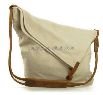 China Yoga Bag Canvas Sling Oxford Women Shoulder Bag Anti-theft Smart Beige Messenger Cross Body Bags With Leather Strap for sale