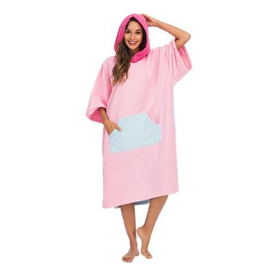 China MOQ Microfiber Kid Safe Hooded Poncho Towel Low Surf Poncho Wind Proof for sale