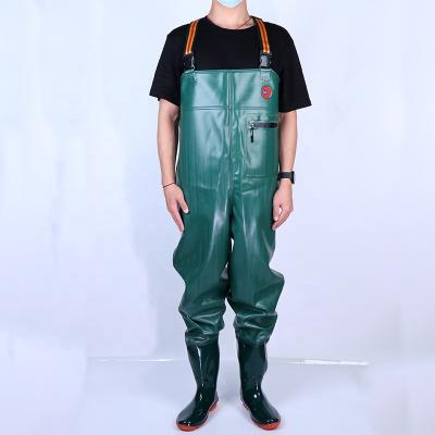 China 2022 New Unisex One-piece Water Wear-resistant Pants Fishing Tendon Bottom PVC Thickened Boots for sale