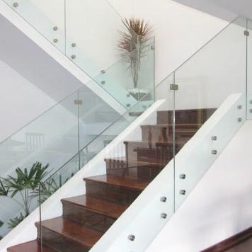 China Contemporary satin side mounted standoff pin brackets to hold glass stair railing for sale