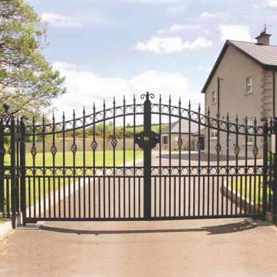 China Modern House Wrought Iron Main Gates Designs Simple Gate Electric Sliding Driveway Beautiful Residential wrought iron gates for sale