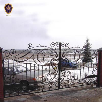 China Beautiful Residential Wrought Iron main Gate Designs for sale