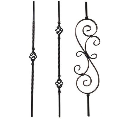 China wrought iron stair flower, customizable iron staircase handrails, indoor stair handrail for sale