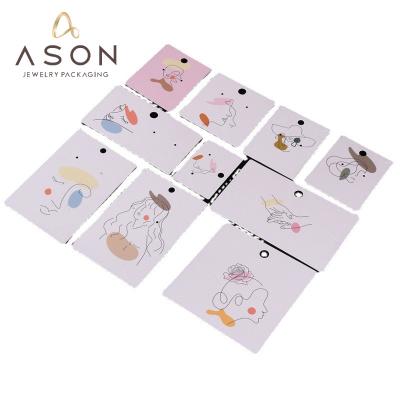 China 400g cardboard spot 100pcs/set copper jewelry stud paper card necklace jewelry cartoon earrings packaging card for sale