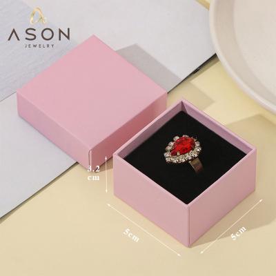 China Wholesale Composite Material Ring Jewelry Box Heaven And Earth Cover Contact Paper Jewelry Packaging Box for sale