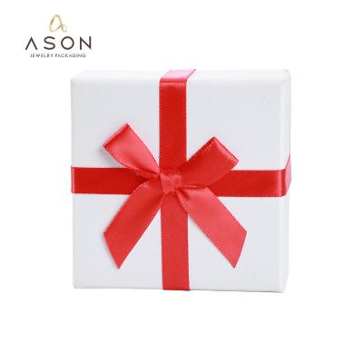 China Gift Box Factory Wholesale Bow Jewelry Box Ring Earring Necklace Packaging Jewelry Gift Box for sale