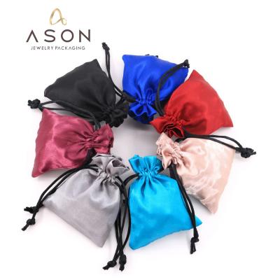 China Silk Bag Customized Logo Drawstring Flannel Bag Printable Satin Drawstring Pouch Dust Storage for sale