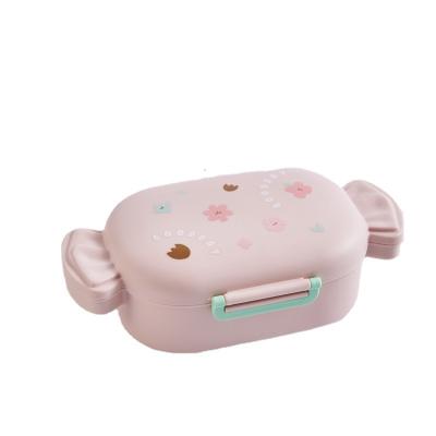 China PORTABLE Cute Candy Shaped Portable Lunch Box Picnic Student Divided Meal Box Cartoon Kids Food Grade With Microwave Heating for sale