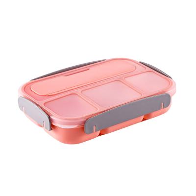 China 1300ml PP Material Four Compartment PORTABLE Bento Box Student and School Bento Box Portable Bento Box for sale