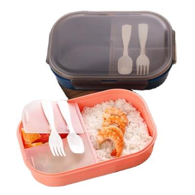 China 3 Compartments PP Large Capacity Heatable Hot Material Lunch Box Can Be Microwavable Self-Tablet Safety Portable Food Containers for sale