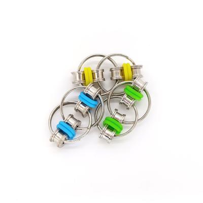 China Hot Selling Anxiety Relief Products Lock Chain Trigger Sensory Finger Toys Stainless Steel Rings Wiggle Toy for sale