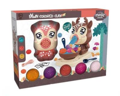 China Hot Sale Funny Baby Deer Color Clay 3D Noodle Maker Machine Plasticine Mold Set For Kid for sale