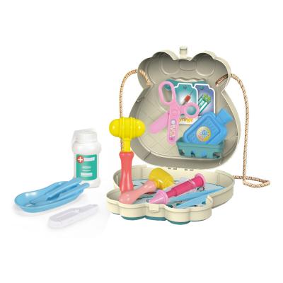 China Preschool Kids Play Set Children Pretend Play Toys Medical Tools Storage Bag Have 16 Pcs Accessories for sale