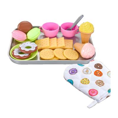 China Preschool Children Play Kitchen Set Toy Set Children Kindergarten Pretend Play Toys Plastic Fast Food Dessert for sale