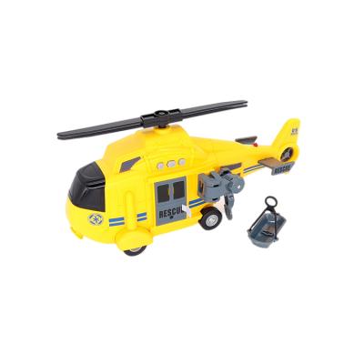 China Hot New Friction Toy Factory Design 1:16 Projection Police Model Rescue With Light Music Children Mini Helicopter Toy for sale