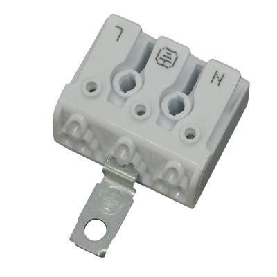 China PA66 94 V-2 VCE CE 3 Pole Screwless Connector With Ground Plate for sale