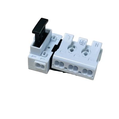 China PA66 94 V-2 Fused Terminal Blocks with 3 Post Push Wire Connector for sale