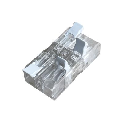 China PA66 94 V-2 Transparent 2 Pin Powered Quick Wire Connector With Lever 4.0mm2 Compact Splicing Connectors for sale