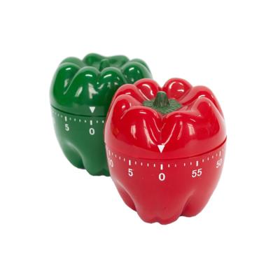 China Cute Viable Standard Mechanical Bell Peppers Timer 60min Countdown Kitchen Timer for sale