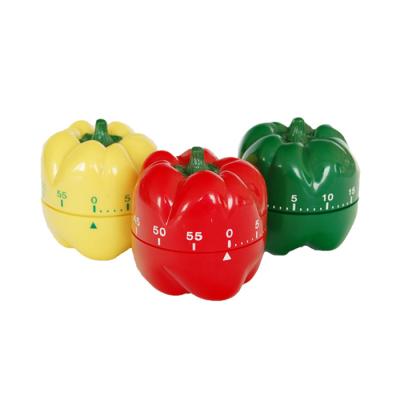 China Viable Bell Peppers Form Mechanical Timer 60min Kitchen Clock for sale