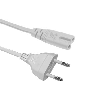 China High Quality 2-Prong COMPUTER Power Supply Cable 2 Pin 8 Figure Tie Down Power Cord White European for sale