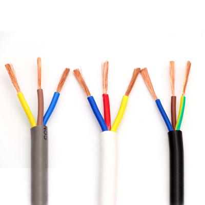 China Black Electrical Wire 2 Core Flexible Cable Underground Construction Sheath Around RVV Cable for sale