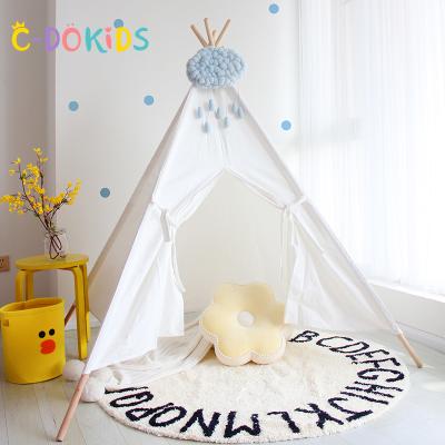 China Soft and Foldable Children Play Tent in Running Toy Kids Wooden Pole Play Teepee Tent Indoor Children for sale