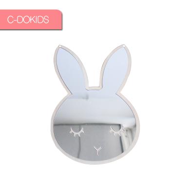 China Decorative Rabbit Shaped Animal Acrylic Mirror For Kids Fun And Hanging for sale