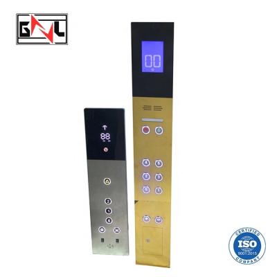 China Modern Elevator Box Shaped Titanium COP With Round Panel Car Lift Push Button Wall Mounted Cabin Panel for sale