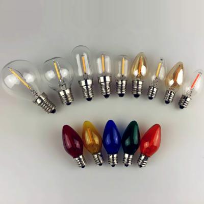 China New Products 120V 220V Dimmable 0.5W 1w Filament Lighting Led Bulb E14 E12 C7 Fridge LED Candle Light Bulb for sale