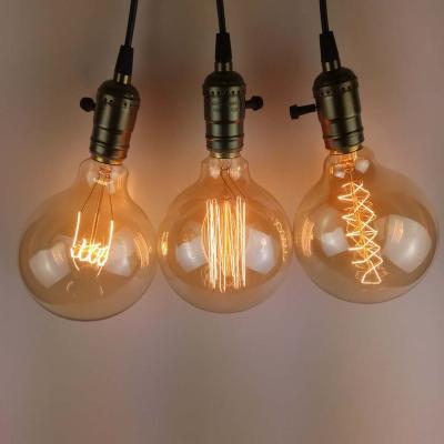 China All Dectorative Design 25W 40W 60W Globe Incandescent Vintage Edison Light Bulb E27 110V 220V Edison Antique Light Bulb G125 for sale